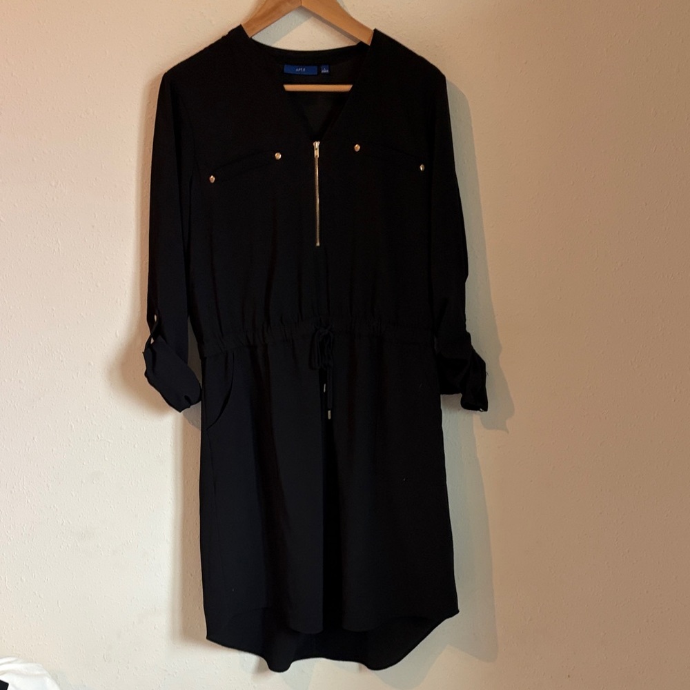 Casual Black Dress with Cinched Waste Size L